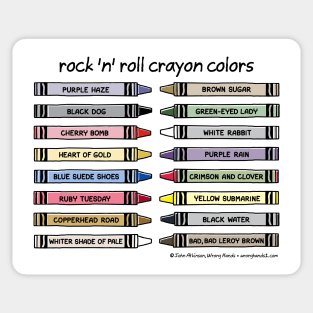 rock 'n' roll crayon colors Sticker